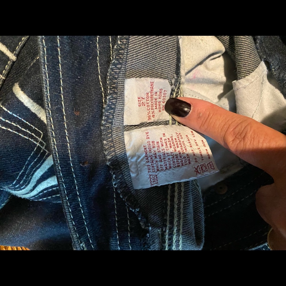 Jeans are size 27 by 32